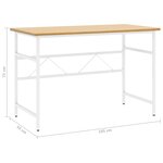 vidaXL Bureau d'ordinateur Blanc/chêne clair 105x55x72 cm MDF et métal