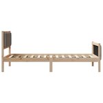 vidaXL Cadre de lit Marron et taupe 100 x 200 cm Bois massif en pin