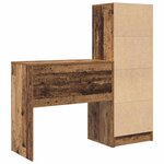 vidaXL Bureau avec tiroir avec étagère avec stockage 2 Pièces Bois ancien