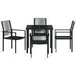 vidaXL Ensemble de salle à manger de jardin 5 pièces Noir PVC rotin