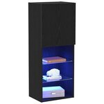 vidaXL Ensemble meuble TV Montage mural Chêne noir 40 5 x 30 x 102 cm