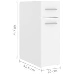 vidaXL Armoire d'apothicaire Blanc 20x45 5x60 cm Bois d’ingénierie