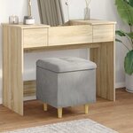 vidaXL Pouf de rangement Gris clair 40 x 40 x 45 cm Velours