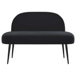 vidaXL Banc rembourré avec dossier Noir 110 x 60 x 76 cm Velours
