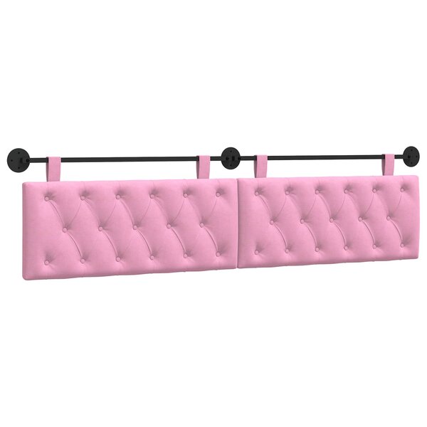 vidaXL Tête de lit suspendue Rose Tissu