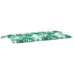vidaXL Coussin de banc de jardin motif de feuilles 100x50x7 cm