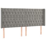 vidaXL Tête de lit à LED Gris clair 183x16x118/128 cm Velours