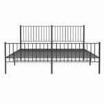 vidaXL Cadre de lit métal sans matelas avec pied de lit noir 183x213cm