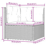 vidaXL Canapé d'angle de jardin avec coussins gris résine tressée