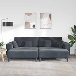 vidaXL Canapé 3 Pièces Gris foncé 250 x 188 x 76 cm Velours