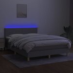 vidaXL Sommier à lattes de lit et matelas et LED Gris clair 140x190 cm