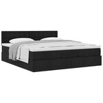 VidaXL Cadre de lit ottoman avec matelas noir 180x200 cm tissu