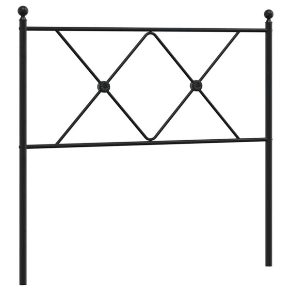 vidaXL Tête de lit de remplacement métal noir 90 cm