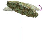 Parasol de plage vidaXL avec poteau en aluminium Camouflage 240 cm