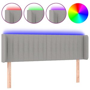 vidaXL Tête de lit à LED Gris clair 147x16x78/88 cm Tissu