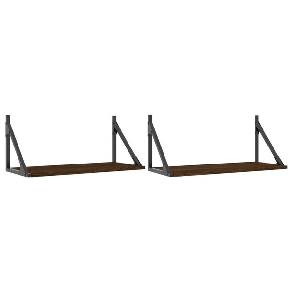 vidaXL Étagères murales 2Pièces chêne marron 60x25x25 5cm bois ingénierie