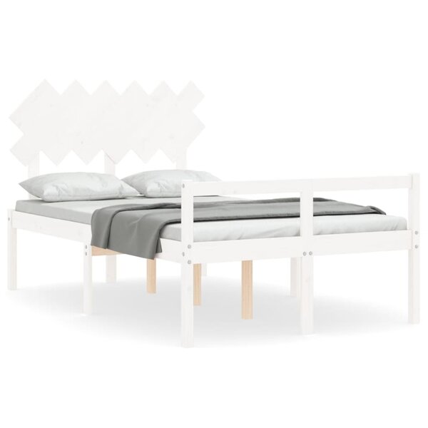 vidaXL Lit pour personne âgée sans matelas blanc bois massif