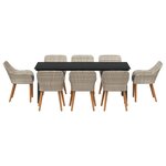 vidaXL Ensemble de salle à manger Gris clair Poly rotin