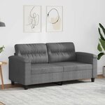 vidaXL Canapé à 2 places Gris foncé 140 cm Tissu microfibre