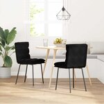 vidaXL Chaises à manger lot de 2 Noir Velours