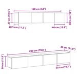 vidaXL Ensemble meuble TV 4 Pièces Chêne noir 100 x 30 x 30 cm