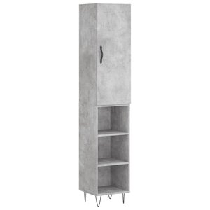 vidaXL Buffet haut Gris béton 34 5x34x180 cm Bois d'ingénierie