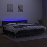 vidaXL Sommier à lattes de lit et matelas et LED Noir 200x200 cm Tissu