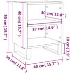 vidaXL Tables de chevet 2 Pièces blanc 40x30x50 cm bois d'ingénierie