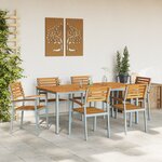 vidaXL Ensemble de salle à manger de jardin 7 pièces en bois d'acacia et métal