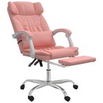 Fauteuil de massage inclinable de bureau informatique étude Rose similicuir rose 02_0025393