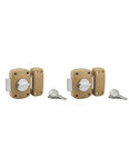 THIRARD - Lot de 2 verrous à bouton Corvette pour porte d'entrée  cylindre 45mm  acier  6 clés  époxy bronze - THIRARD