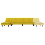 vidaXL Canapé-lit en forme de L jaune 255x140x70 cm velours
