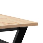 vidaXL Table basse cadre en Y 90x90x45 cm bois de pin massif et acier