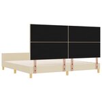 Cadre de lit VidaXL Crème 200x200 cm en tissu