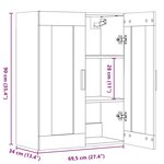 vidaXL Armoire murale suspendue chêne artisanal 69 5x34x90 cm