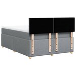 vidaXL Sommier à lattes de lit avec matelas Gris clair 140x190cm Tissu