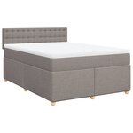 vidaXL Sommier à lattes de lit avec matelas Taupe 140x190 cm Tissu