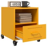 vidaXL Tables de chevet 2 Pièces jaune moutarde 36x39x43 5 cm acier