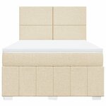 vidaXL Sommier à lattes de lit avec matelas Crème 140x200 cm Tissu