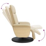 vidaXL Fauteuil inclinable de massage avec repose-pieds crème tissu