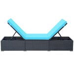 vidaXL Chaise longue avec coussin Résine tressée Noir