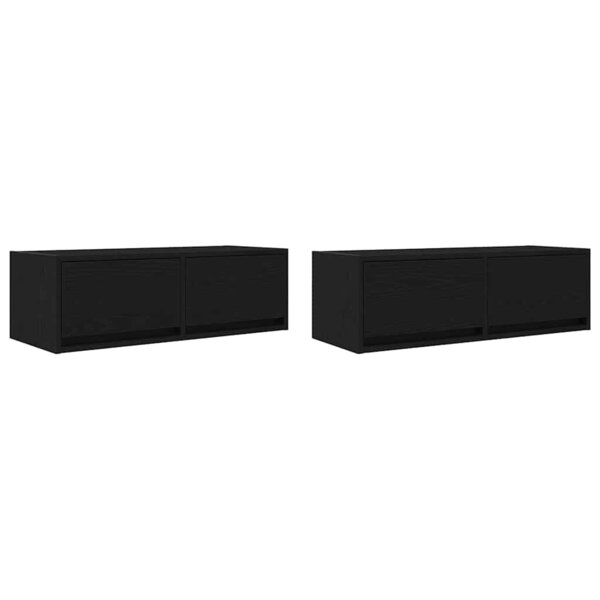 vidaXL Meuble TV 2 Pièces chêne noir 80x31x25 5 cm bois d'ingénierie
