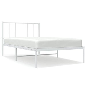 vidaXL Cadre de lit métal sans matelas avec tête de lit blanc 80x200cm