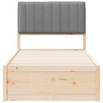 vidaXL Cadre de lit avec tête de lit rembourrée Gris clair 90 x 190 cm