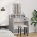 vidaXL Table de Toilette Gris 79 x 41 x 140 cm Bois d'ingénierie