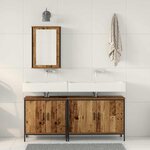 vidaXL Ensemble de mobilier de salle de bain avec porte 3 Pièces Marron