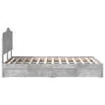 vidaXL Cadre de lit Gris béton 135 x 190 cm Bois d'ingénierie