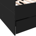 vidaXL Lit de jour avec tiroirs noir 90x200 cm bois d'ingénierie