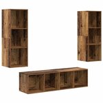 vidaXL Ensemble de meubles TV 3 Pièces Bois ancien 37 x 37 x 142.5 cm