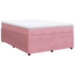 vidaXL Sommier à lattes de lit avec matelas Rose 160x200 cm Velours
